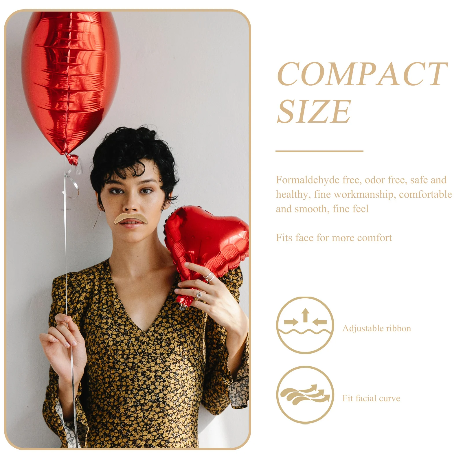 30 قطعة دعائم اللحية المزيفة اللحى الاصطناعية لحفلات الهالوين التأثيرية إكسسوارات أزياء مزخرفة ذاتية اللصق مقلدة