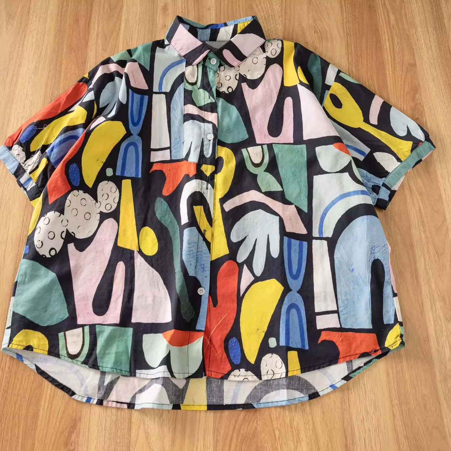 2025 harajuku moda dos desenhos animados folhas tropicais imprimir camisas 100% algodão blusas para mulheres verão manga curta camisa havaiana