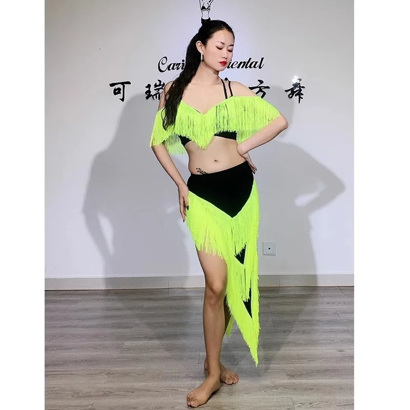 Adult Belly Dance Dress for Women 2024 New Set Heavy Industry Tassel Inspirational Practice Dress Performance Dress