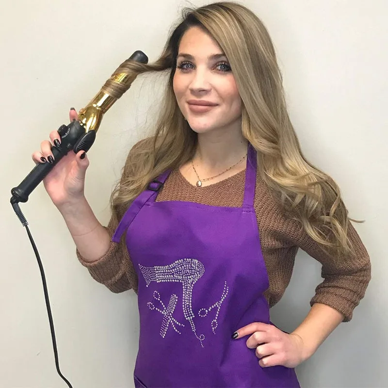 

European American Style Rhinestone Neck Apron Oversized Salon Waist Apron for Hairdressers