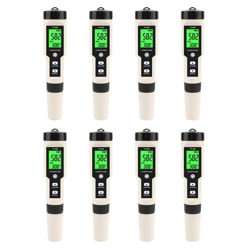 8X 4 In 1 YY-400 PH/ORP/H2&TEM Meter Digital Hydrogen Concentration Tester For Aquarium, Swimming Pool, Backlight-[LUCK 9]