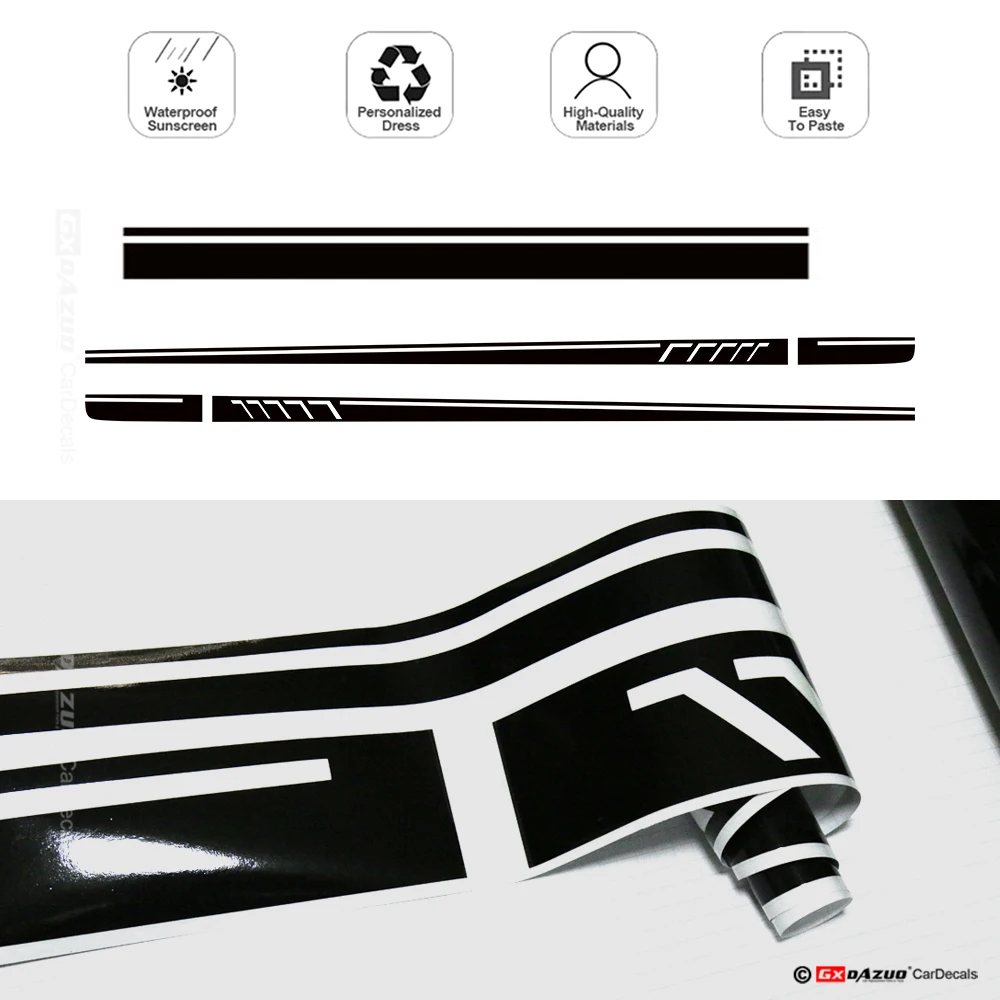 507 Side Stripes Decals for C63 AMG Edition for Mercedes Benz W204 C Class Stickers-3D Carbon Fibre Rocker Panel Sticker