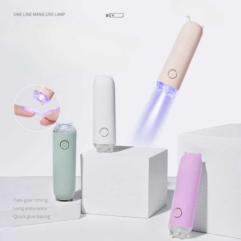 

Nail Art Handheld One-word Lamp Nail Light Portable Power Storage Mini Quick-drying Little Monster Light Therapy Lamp Nail
