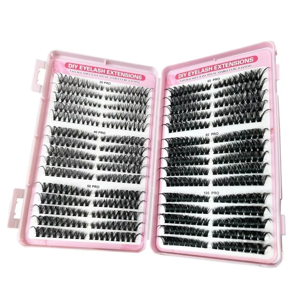 8-16mm Length False Eyelashes Natural Look Fluffy Clusters Fake Eyelash Wispy Style 30D/40D/50D/60D 3D Volume Eyelashes