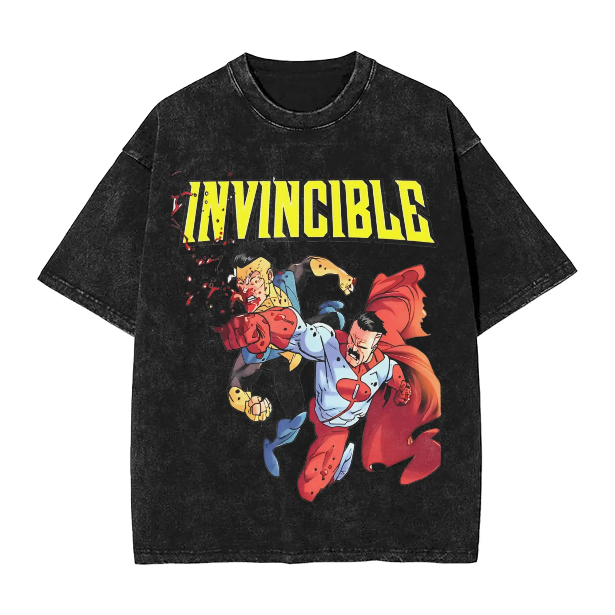 

2024, потертая рубашка с героями мультфильмов «Непобедимый против омни», одежда, футболки в стиле Харадзюку, мужские и женские футболки
