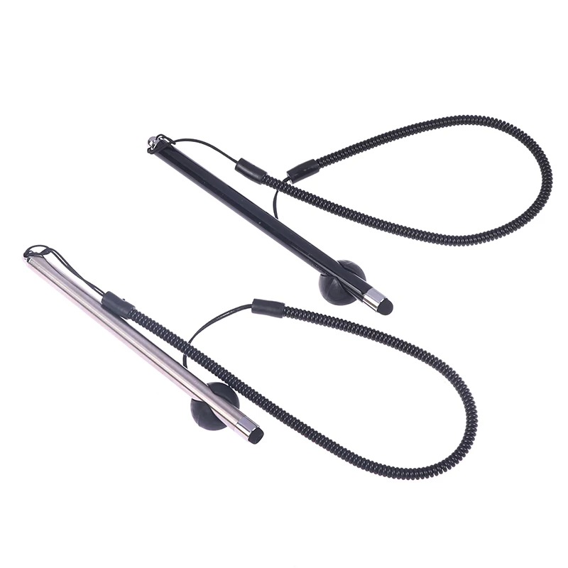 Caneta Stylus capacitiva com corda de mola, Anti-Loss Spring Rope, Assento de silicone, Touch Screen, Acessórios do telefone móvel