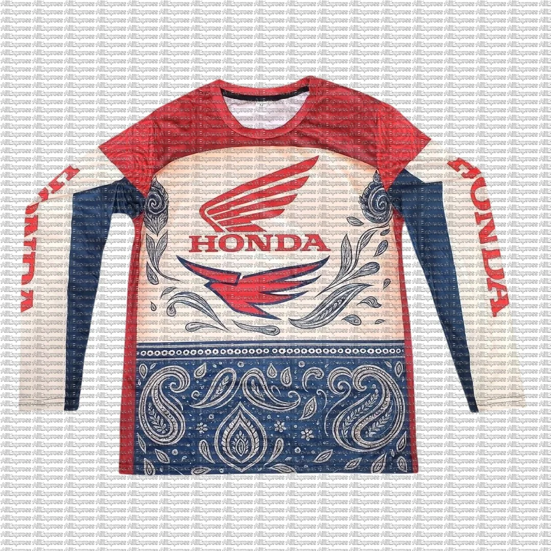 

Honda Quick-Drying Long Sleeve T-Shirt for Men Summer Casual Fashion 3D Printed Car Brand Sports Motorcycle Racing Teen Tee