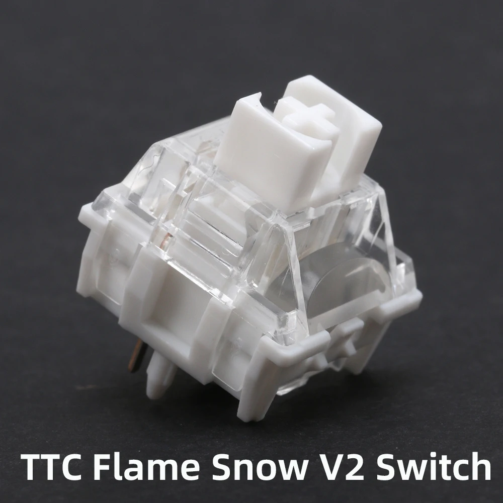 TTC Flame Snow V2 Switch 42gf 5Pins Linear Switches for Mechanical Keyboard Diy HIFI Sound Effect Spotlight Transparency