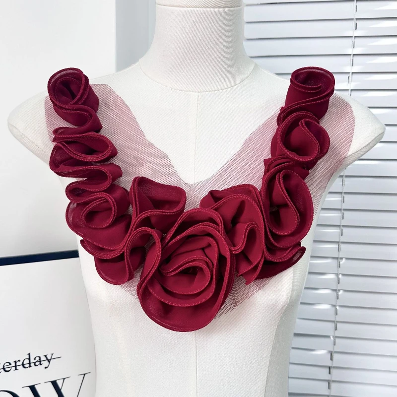 Handgefertigte, plissierte Blumenbroschen für Damen, elegante Anstecknadeln, Hochzeit, Tanzkleid, Dekoration, Kleidungszubehör – Detail 4
