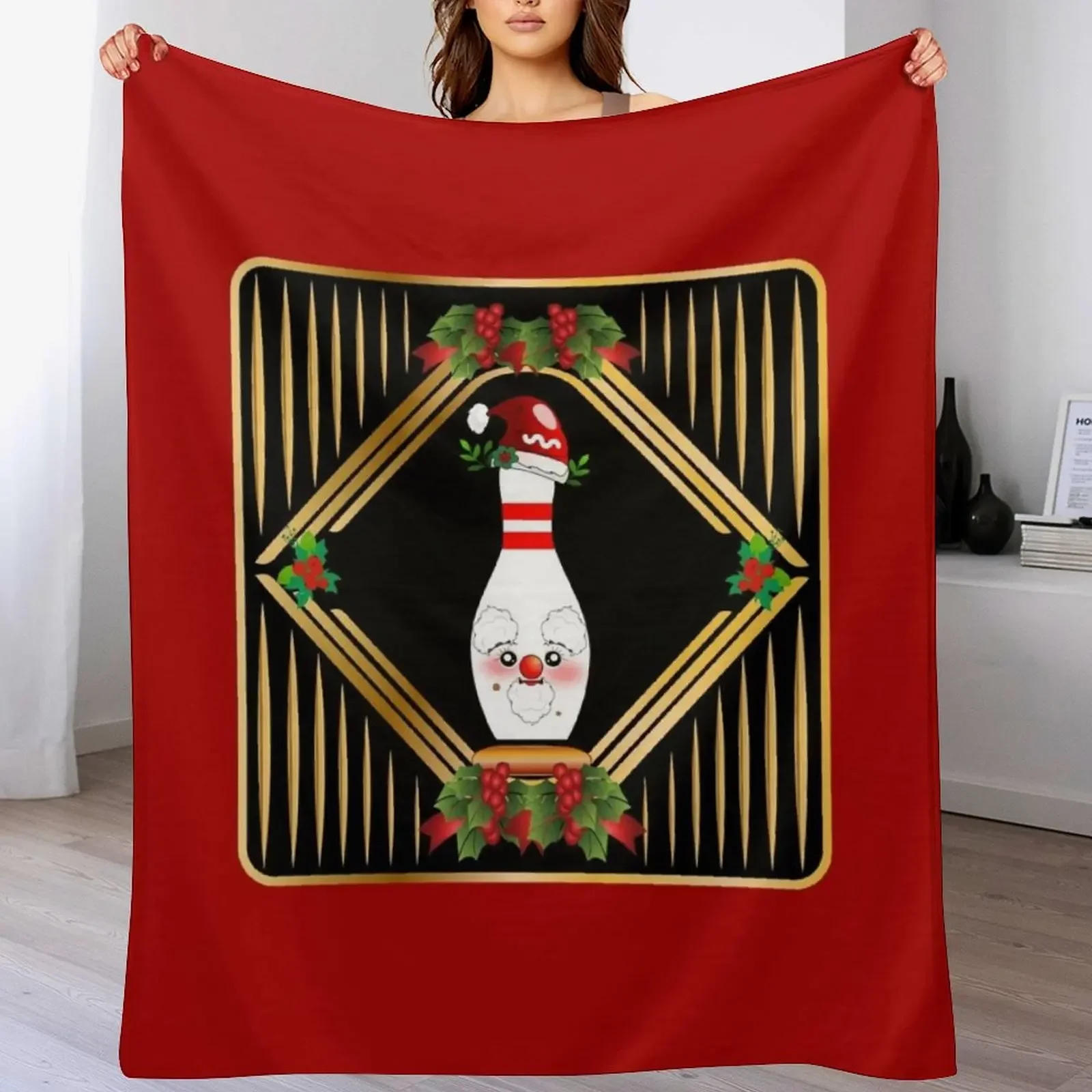 CHRISTMAS SKITTLES BOWLING Throw Blanket Warm Accent Blanket for Living Room Decoration