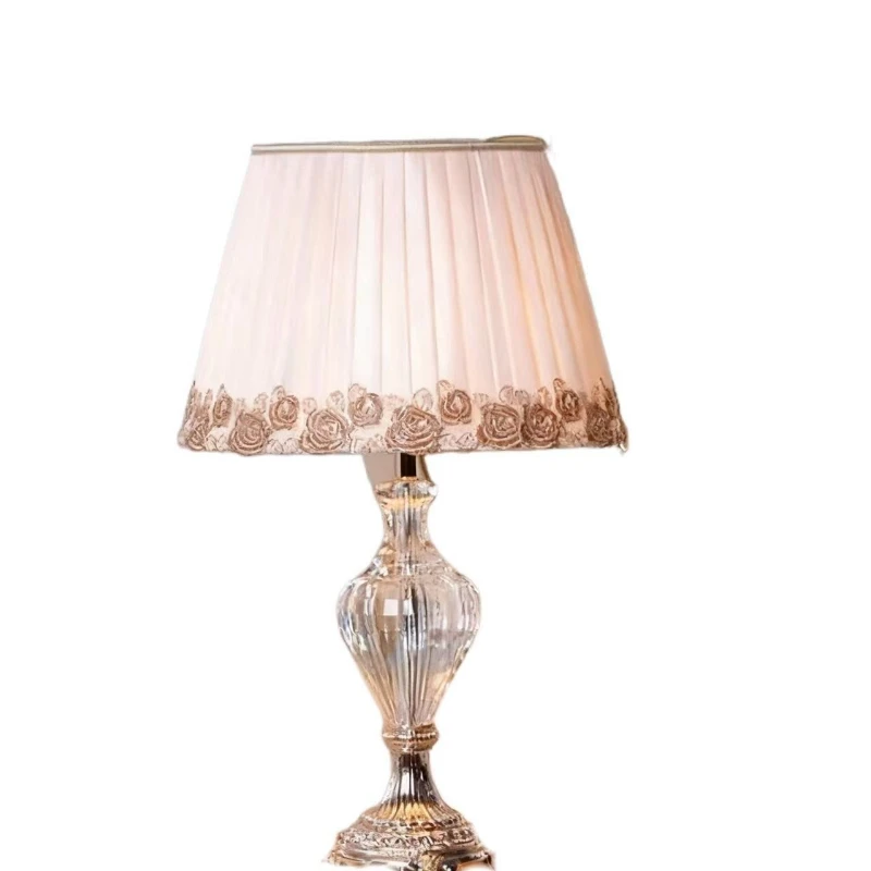 

Crystal table lamp, bedside light luxury, modern and simple home cable, warm living room study, European and American retro