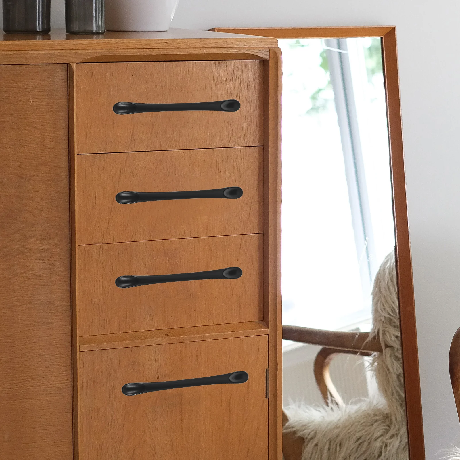 

5pcs Cabinet Handle Aluminum Alloy Furniture Pull Handle Replacement Drawer Knobs Durable Wardrobe Door Pulls For Wooden