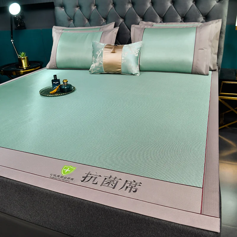 

Summer New Ice Silk Cool Mat Mattress Machine Washable Bamboo Mat Bedding Set to Solve Hot Summer Problems and Comfortable Sleep