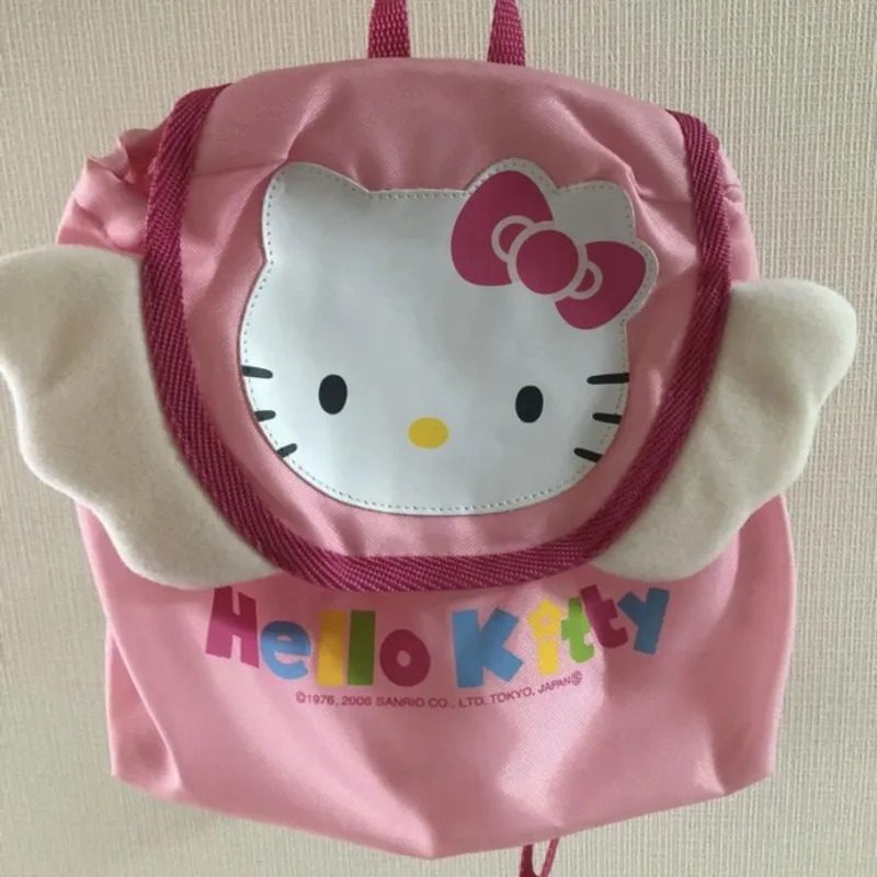 

Miniso Hellokitty Pink Small Backpacks 3D Wing Decor Kawaii Bag Girls Cartoon Kitty Ptinted Harajuku Backpack Cute Bag For Women