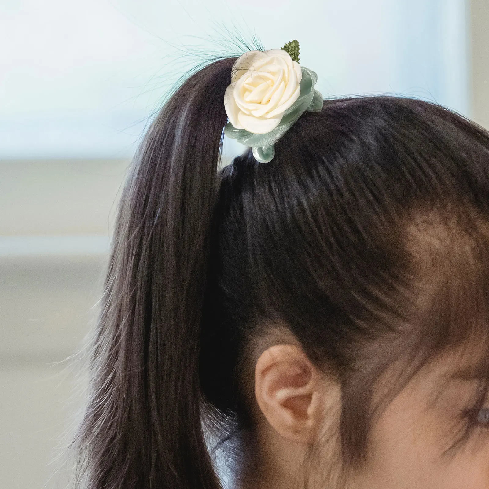 

2Pcs White Scrunchies Elastic Women Hair Sleep Ponytail Holders Cloth Accessories Hair Bulk
