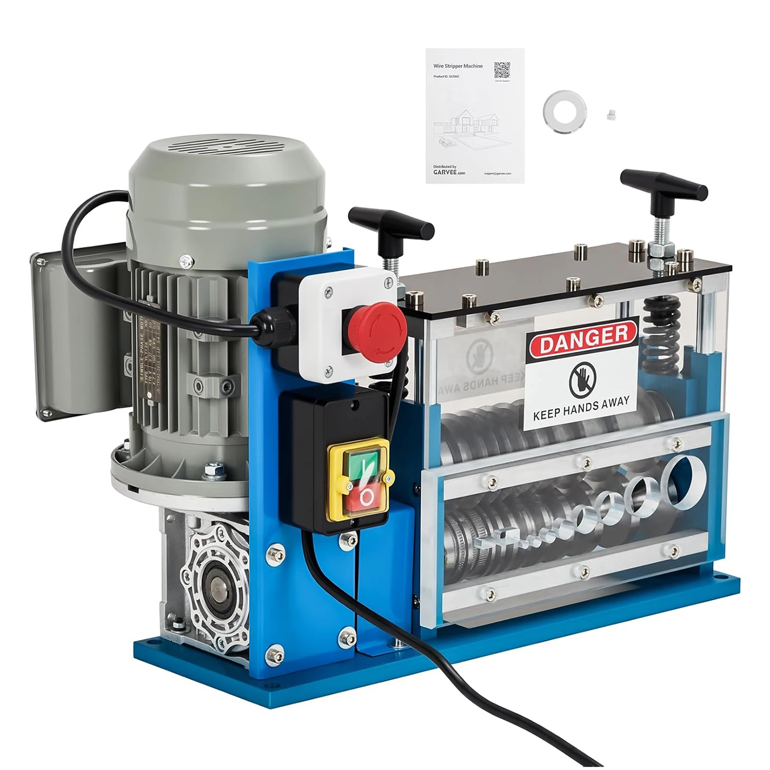 

Electric Wire Stripper Machine, 10 Blade Automatic Stripping Tool 110V/60Hz 1.5-38mm Motorized Scrap Cable Stripping Machine