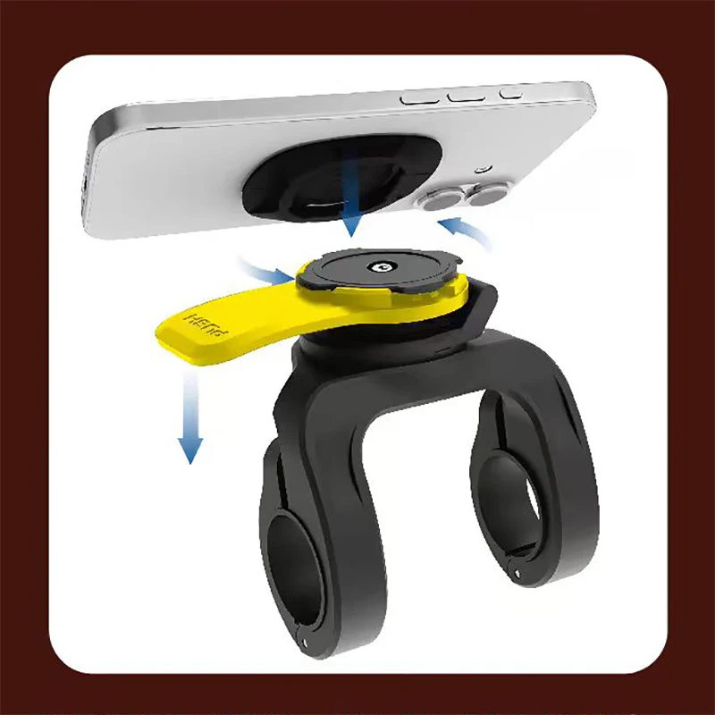 360° Rotation Heavy Duty Handlebar Mount for iPhone Universal Motorcycle Phone Holder Vibration Dampener Shockproof Anti-Shake,