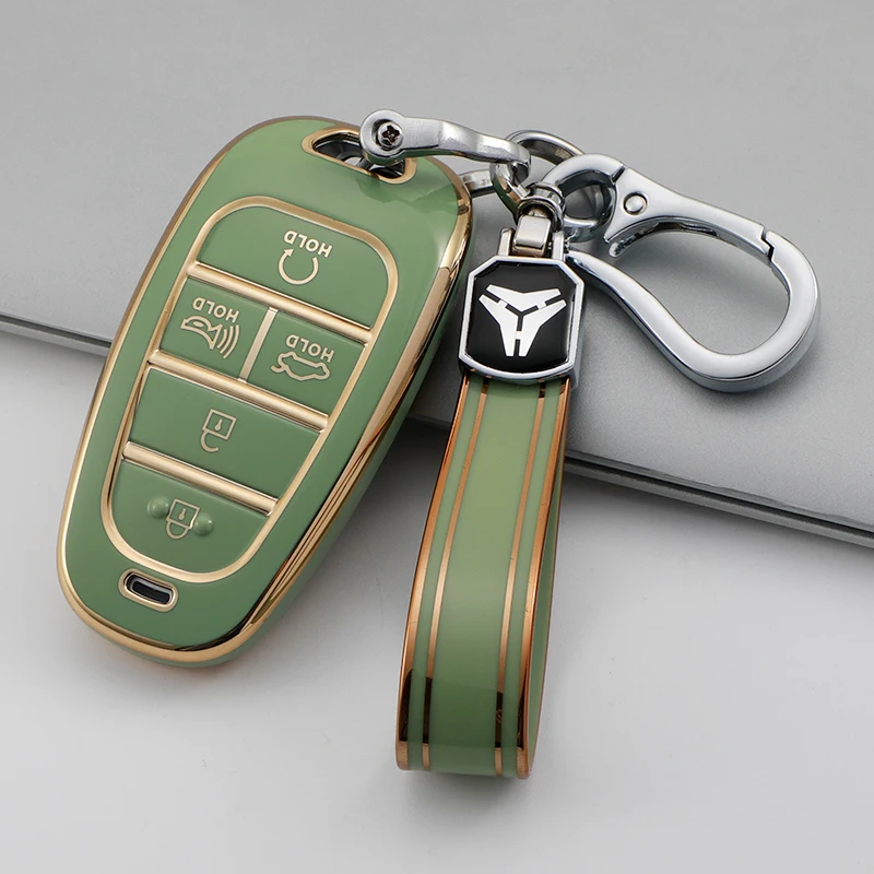5/6 Buttons TPU Car Key Case Remote Fob Cover Holder Shell for Hyundai Santa Fe Tucson 2022 Nexus NX4 Atos Prime Solaris 2021 view 2