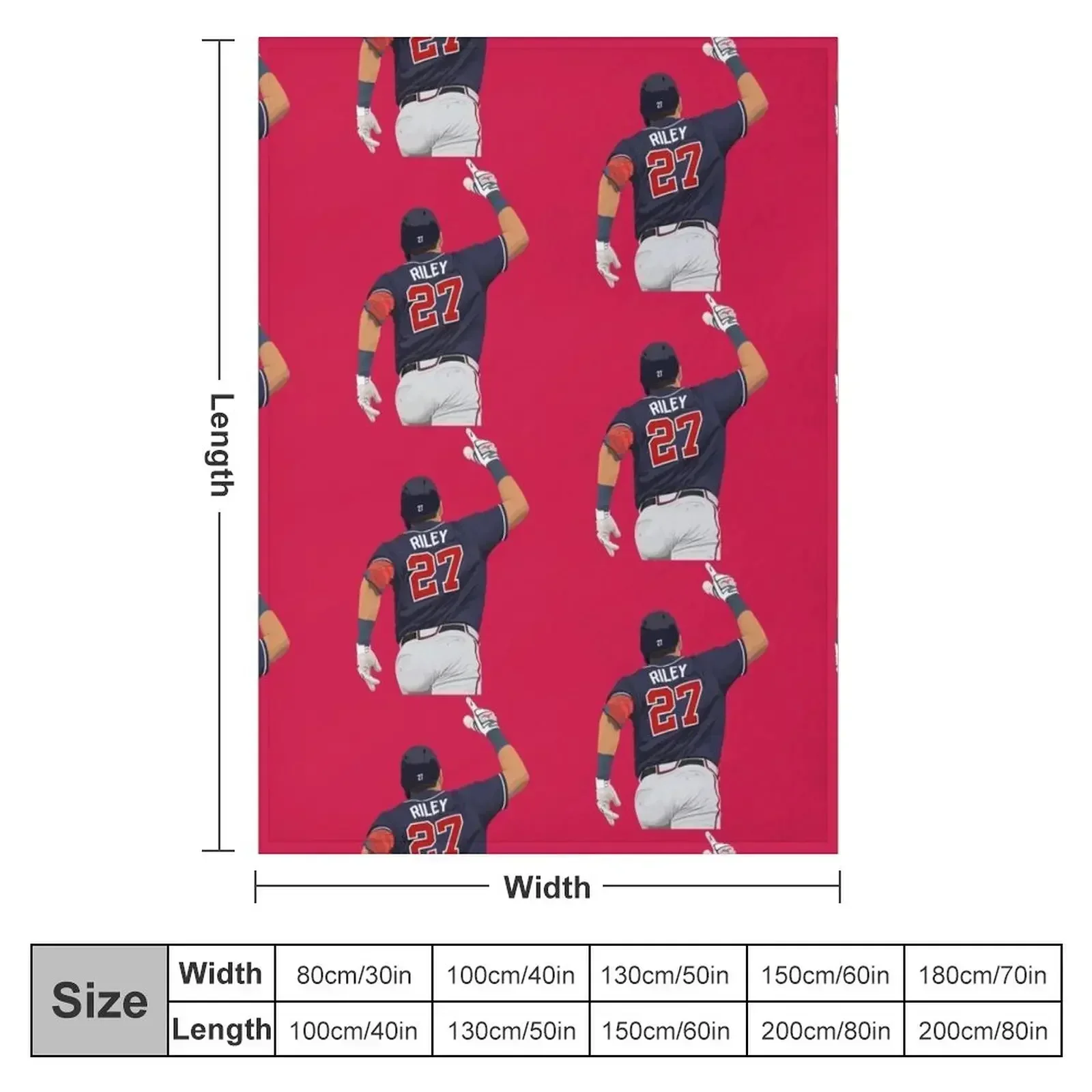Austin Riley 27 Throw Blanket couch cozy soft plush fuzzy picnic outdoor blanket