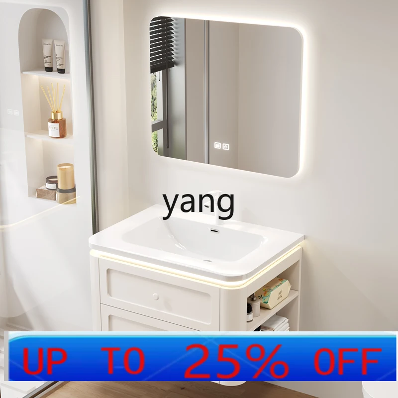 

LTT bathroom cabinet combination simple integrated ceramic basin washstand face hand basin cabinet