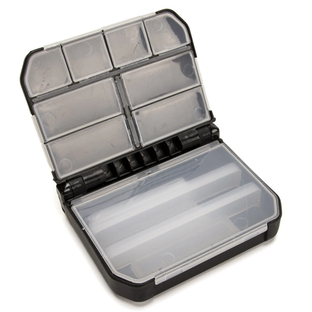 

Practical Fishing Tackle Box with Semi Automatic Opening and Closing Black/White 12*98*35cm(Big)/97*63*25cm(Small)