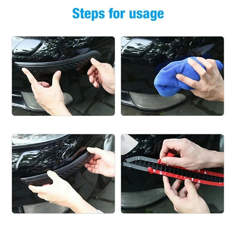 Car Door Anti Scratch Protector Strip Front Rear Bumpers Anti-collision Stickers Universal Rubber Bumpers Guard Corner Protector