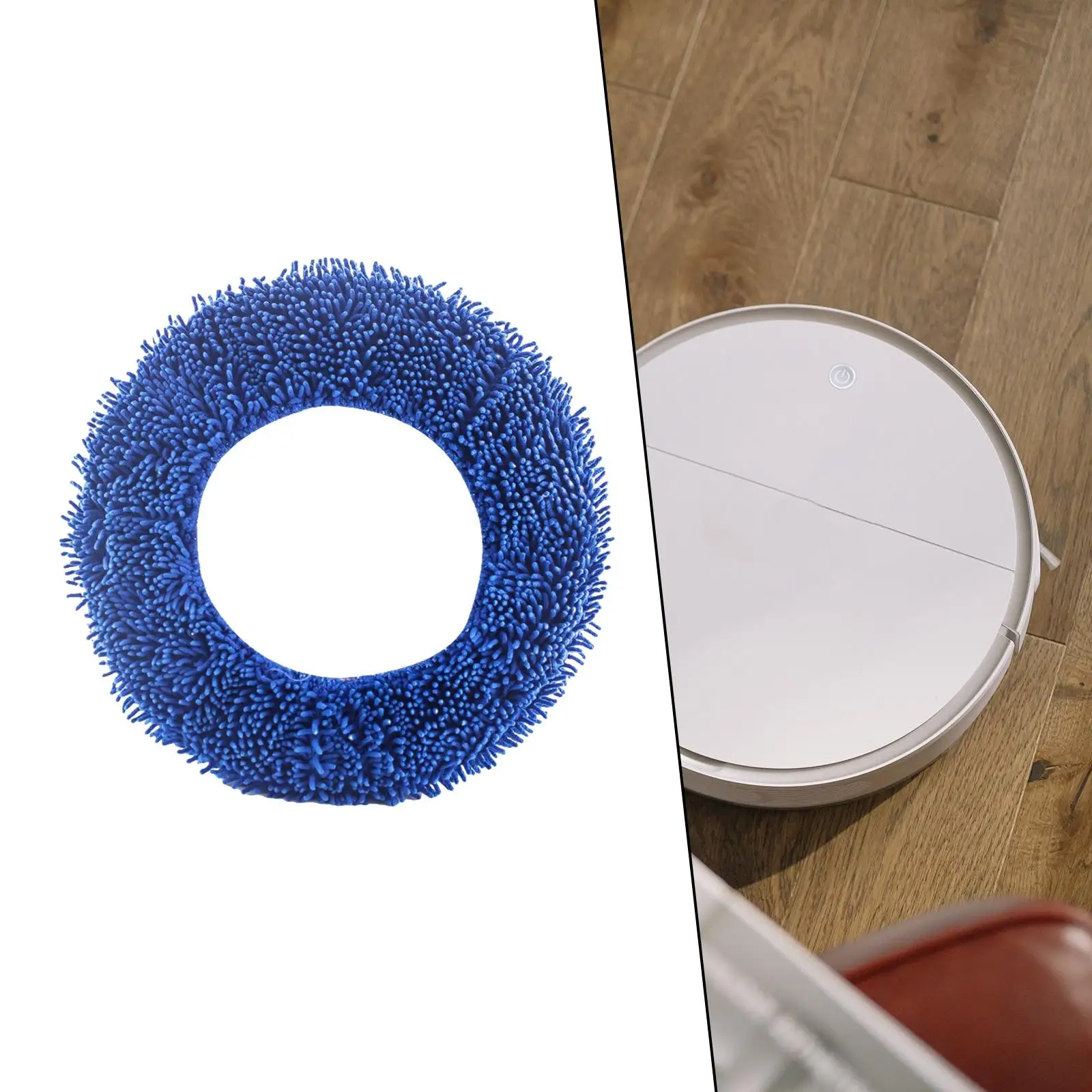 Mop Cloth Vacuum Cleaner Parts Round Shape Cleaning Mop Cloth Sweeping Robot Pad Cleaning Broom, Steam Mop Cloths, Blue