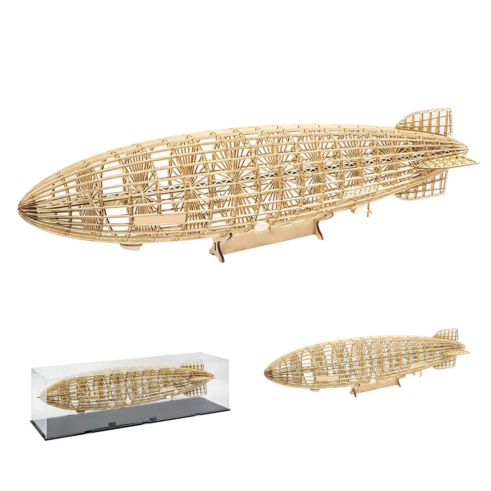 L For Scale D-LZ129 Airship 540mm Length Wooden Static DIY Building Model Educational STEM DIY