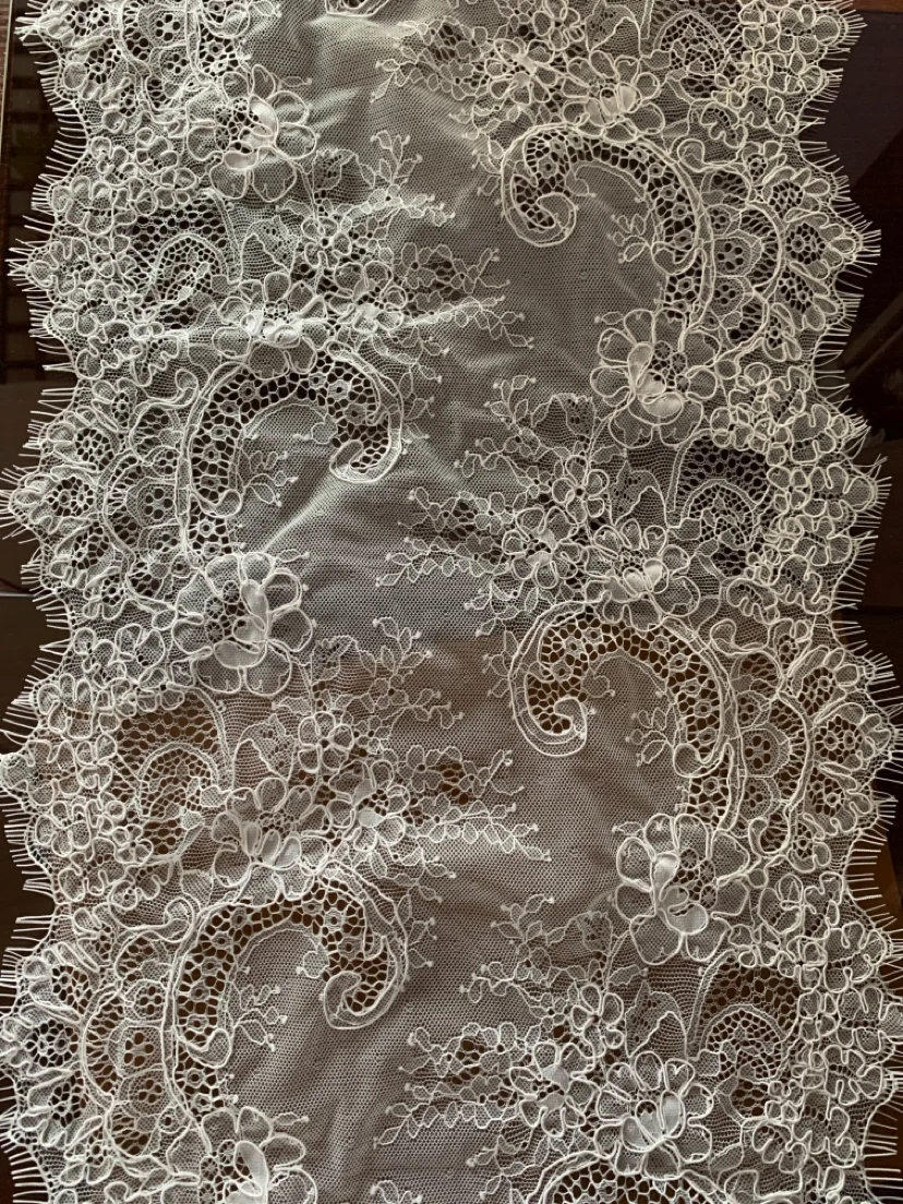 3 ياردة عالية الجودة رمش سيارة العظام الدانتيل، تستخدم لتزيين حواف فساتين الزفاف الكتف والحجاب الملحقات #4