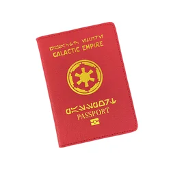 Capa de passaporte rfid bloqueio do império galáctico caso de couro do plutônio vermelho para passaportes