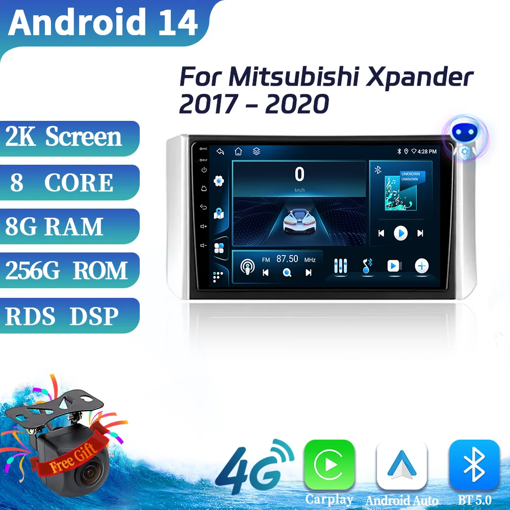 

For Mitsubishi Xpander 2017-2020 Car Radio Multimedia Video GPS Car Touch Screen Android 14 Navigation Wireless Carplay Stereo