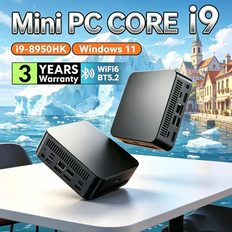 

2026 Olympian Svelte MINI PC Windows 11 Pro Core I9 8950HK RAM 1TB SSD WIFI 6 BT5.2 4K HD Lucent Multimedia Gaming Office