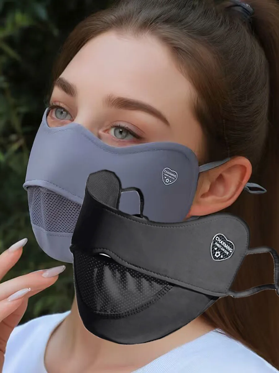 AliExpress NONE Cycling Ice Silk Face Mask Anti-UV Sun Protection Summer Unisex Adjustable Breathable Bandana Hunting Running Sport Mask Scarf