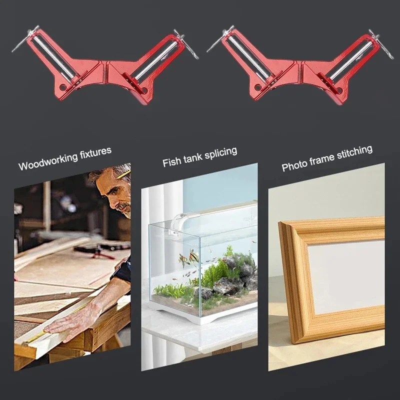 90° Right Angle Clamp Corner Holder Positioning Fastener for Photo Frame Cabinet Furniture Fish Tank Woodworking DIY Hand Tools