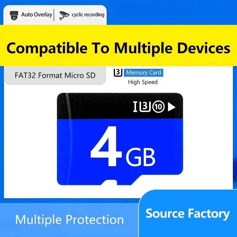 Memory Card 4GB Mini TF SD Card High Speed Flash Memory Cards for Camera Mobile Phone Surveillance Camera