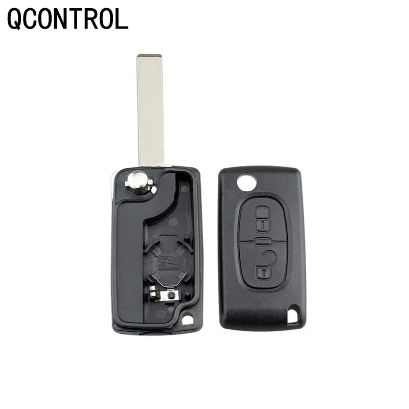 QCONTROL Car Remote Key for PEUGEOT 207 208 307 308 408 Partner Keyless Entry (CE0536 ASK/FSK, 3 Buttons HU83 Blade)