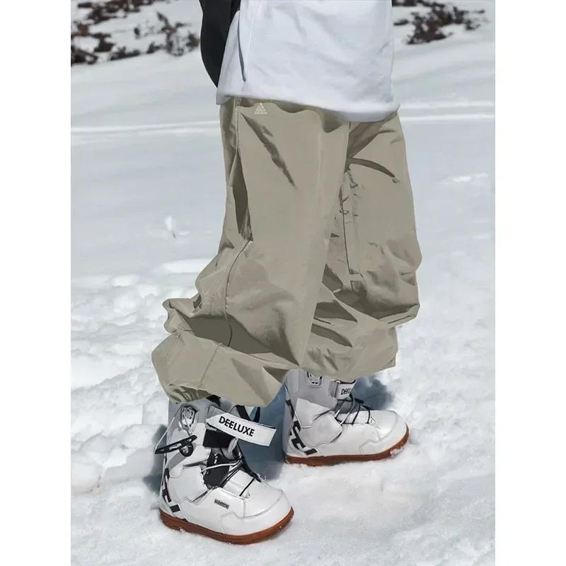 Fashion Single Board Ski Pants Casual Track  High Waist Wide Pants Waterproof Wear Resistant Professional Double Board Ski Pants