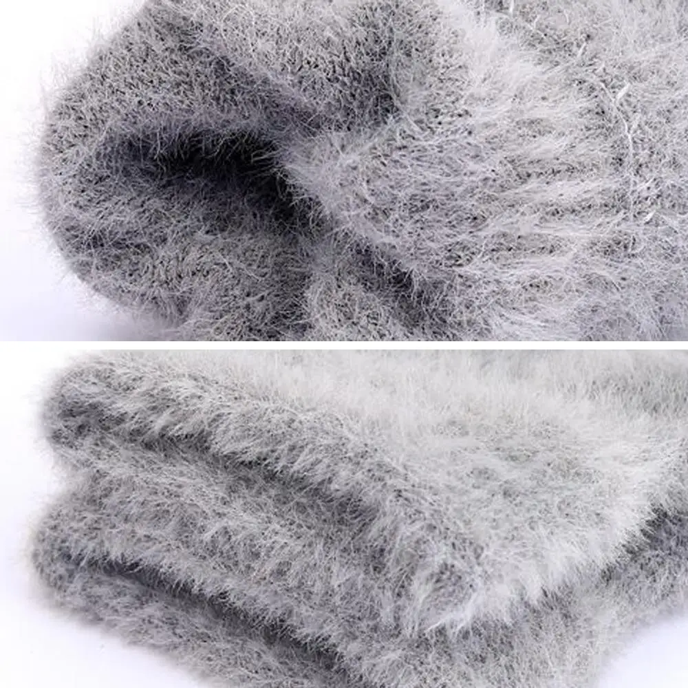 

1 пара пушистых однотонных перчаток из искусственного норкового меха с полупальцами, вязаные мягкие эластичные перчатки для спорта на открытом воздухе, морозостойкие варежки