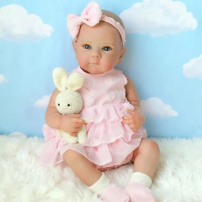 دمية بيبي ريبورن الحقيقية مع وجه جميل مثل الدمية للعب التفاعلي الآمن للأطفال الصغار وسهولة التنظيف A2UB #4