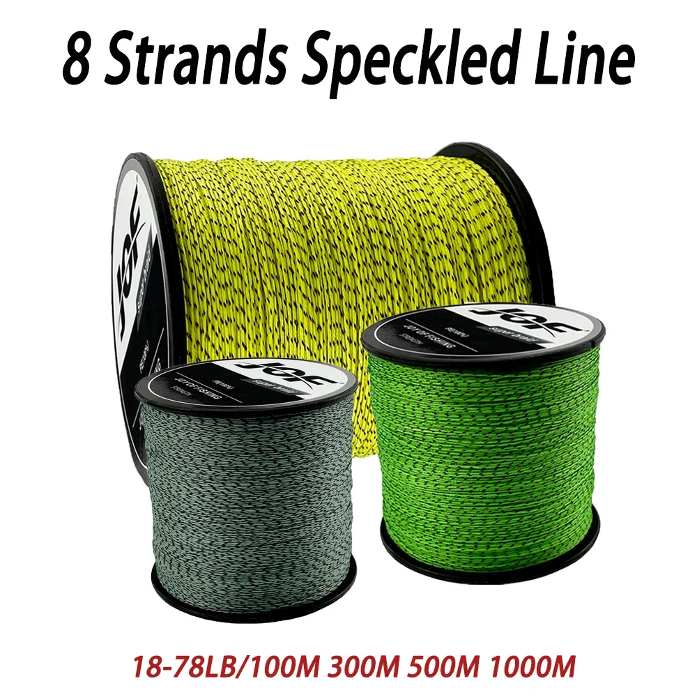 JOF Japan 8 Strands Braided Fishing Line Multifilament Speckled PE Wire 100M 300M 500M 1000M 8X Fly Saltwater Freshwater Pesca