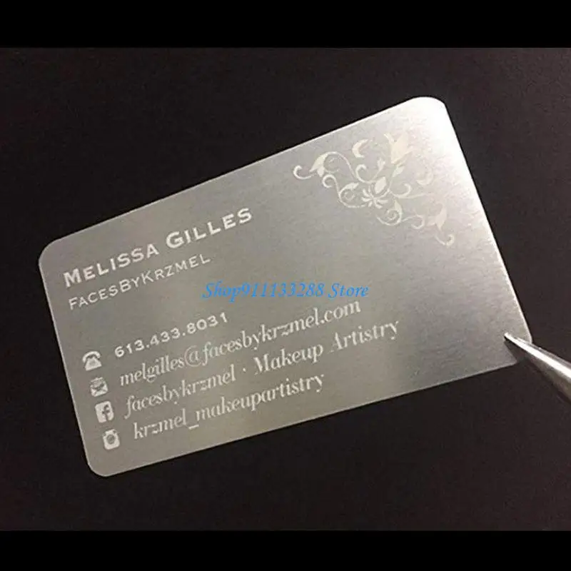 

G88D Multicolor Aluminum Blank Business Cards Engraving Tags Mark Impressive Business Visiting Name Cards for Office 100PC