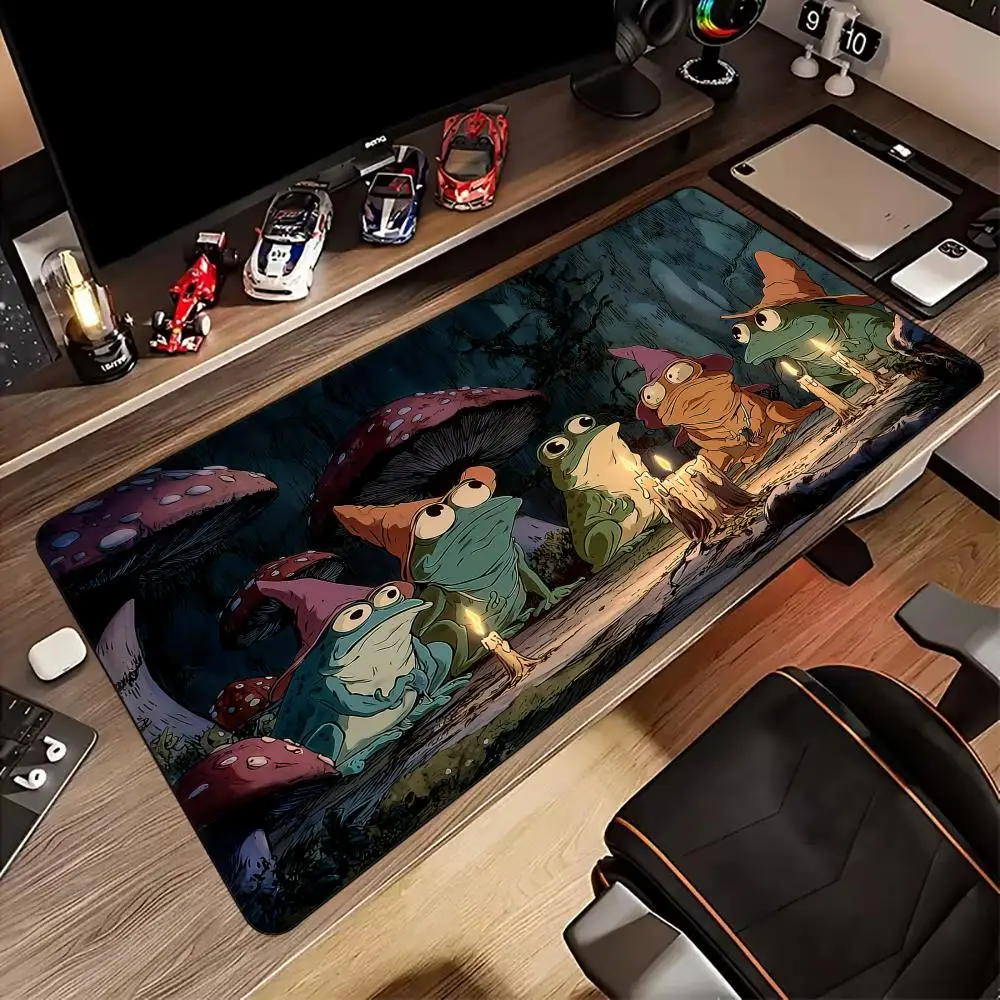 

Fantasy Frog Illustration Mouse Pad Desk Mat gaming mats rubber anti-slip Durable pc accessories keypad Extended mouse pads rug