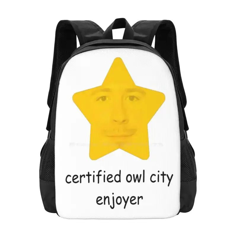 

Certified Owl City Enjoyer Hot Sale Schoolbag Backpack Fashion Bags Adamyoung Owlcitymusic Owlcityposter Owlcityshirt