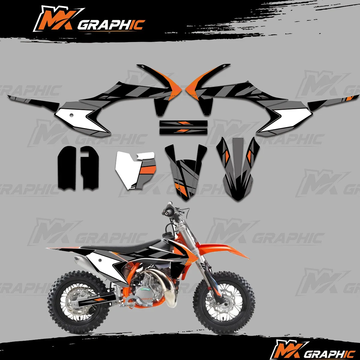 For KTM SX50 SX 50 2016 2017 2018 2019 2020 2021 2022 2023 Motorcycle Graphics Stickers Decals Full Cover Background