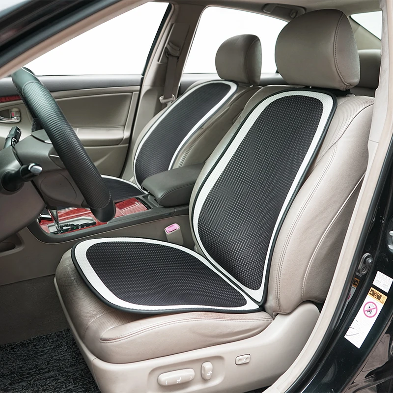 

Classic Black White Stitching Line Universal Car Seat Cushion Breathe Ice Silk Mats Four Seasons Auto Seat Cover Car Accessories