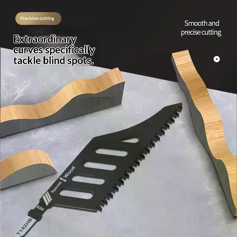 1/5Pcs T Shank Flush Cutting Replacement Curved Jigsaw For Precision Cuts Precision Ground Teeth