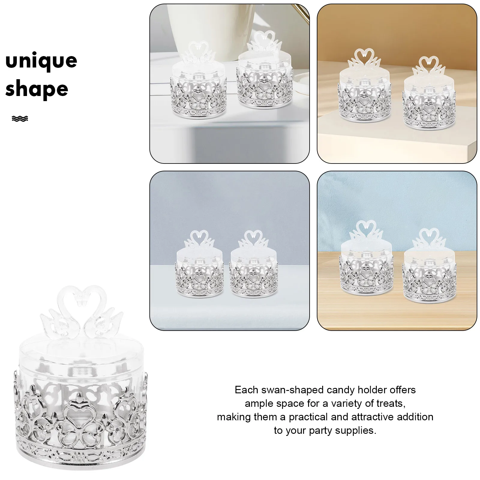 

12Pcs Candy Boxes Clear Favor Boxes Party Favor Containers for Wedding Birthday Holiday Elegant Candy Holders