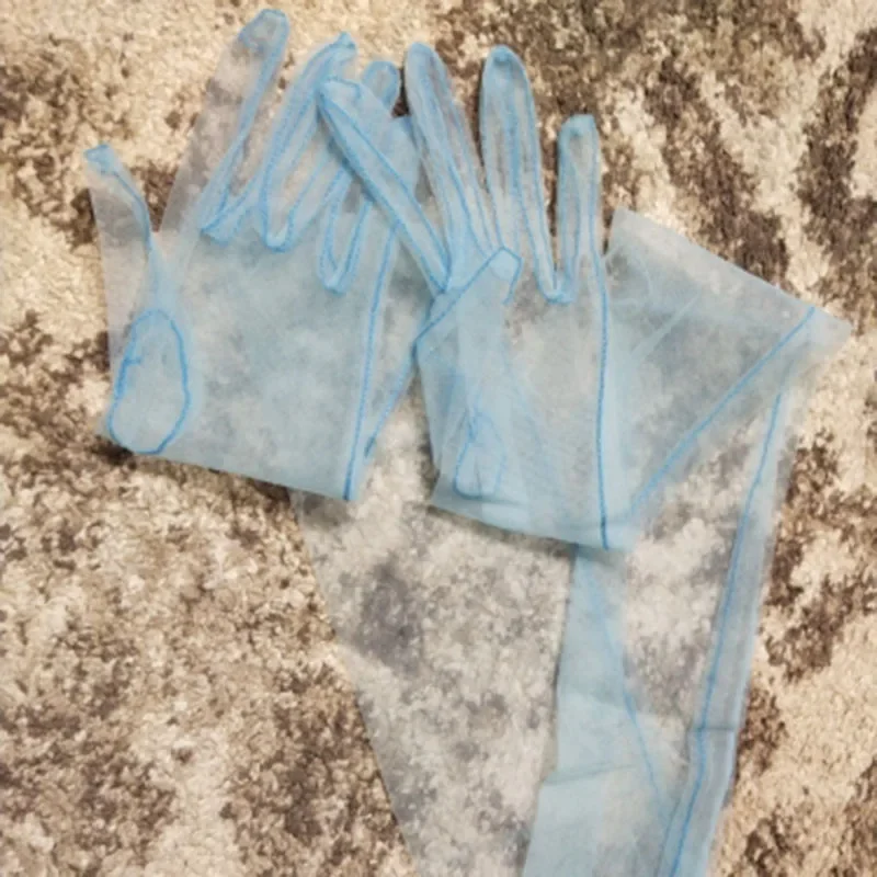 Guantes de malla transparente para mujer, manoplas largas de codo fino, Sexy, accesorio de boda, Anti-UV, para ciclismo y conducción, 55cm, novedad