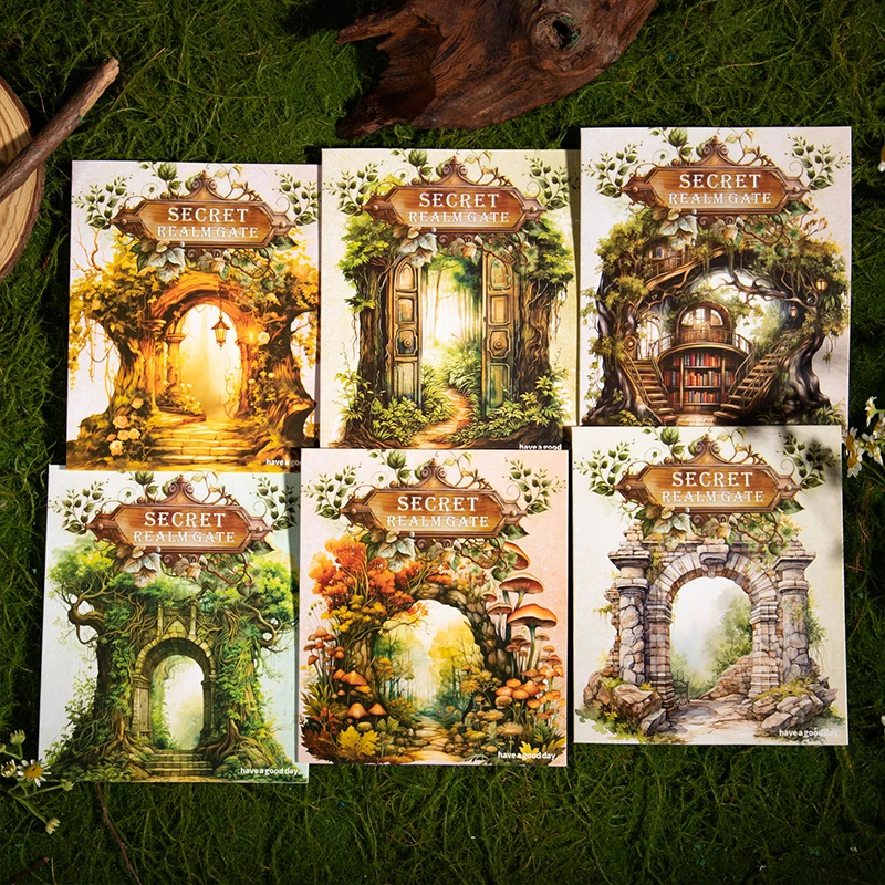 Pegatina decorativa para mascotas, pegatina retro de la serie The Gate of the Secret Path, 12 unidades por lote