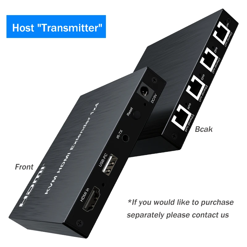 200M 1x4 HDMI KVM Extender Splitter via Ethernet CAT5e/CAT6 Cable with 4 RJ45 output 1080P HDMI Splitter Extender 1 in 2/3/4 out